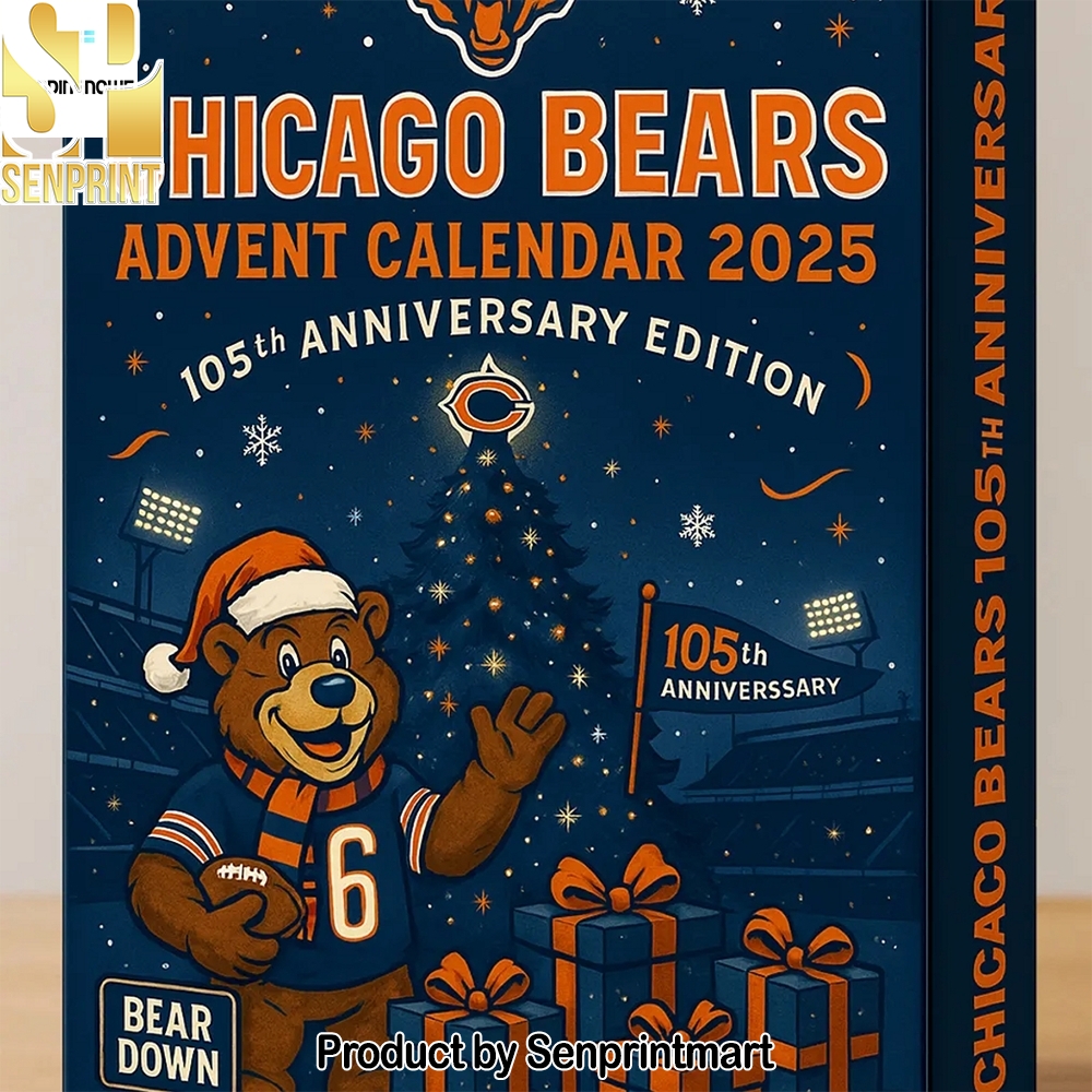 Chicago Bears 105Th Anniversary Nfl Collectible Gift For Fans Festive Countdown Calendar 2025 Chicago Bears 105Th Anniversary Nfl Collectible Gift For Fans Festive Countdown Calendar 2025