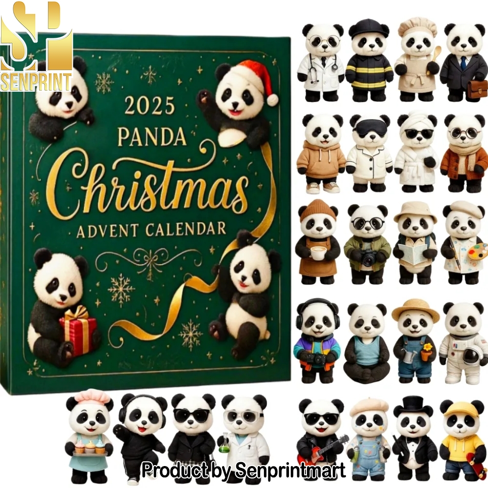 Cute Panda Christmas Holiday Surprise Calendar 2025