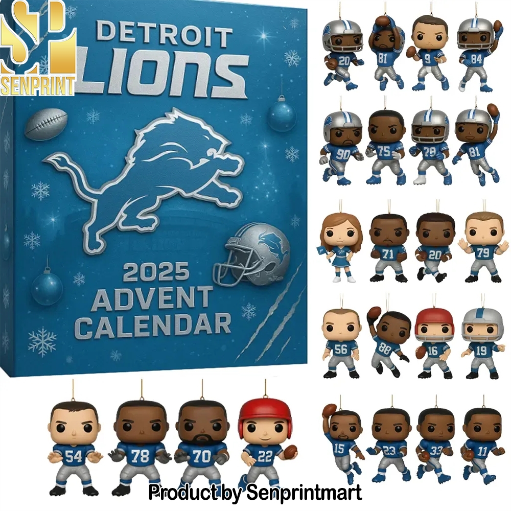 Detroit Lions Nfl Star Collectible Gift Set 24 Days of Christmas Box 2025