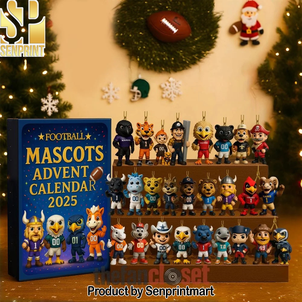 Football American Mascots Christmas Countdown Calendar 2025