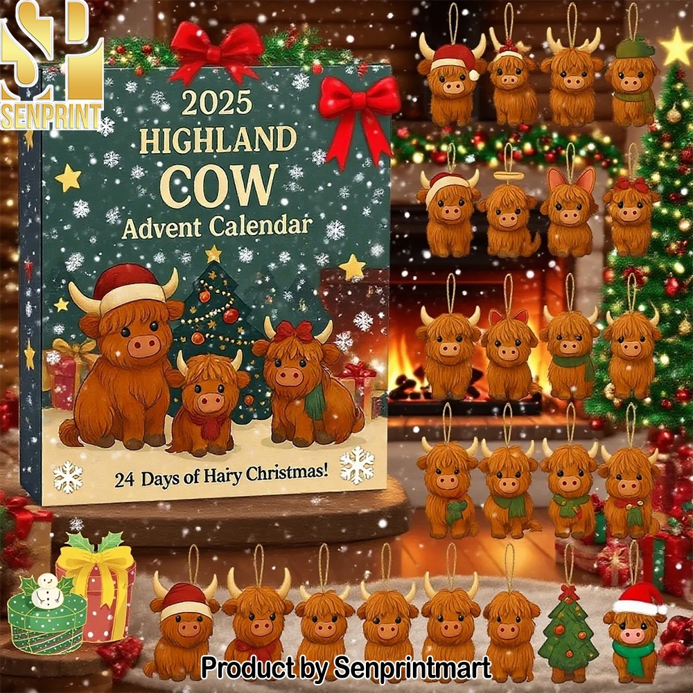 Highland Cow Cute Christmas Ornaments Holiday Gift Set Christmas Daily Gift Box 2025
