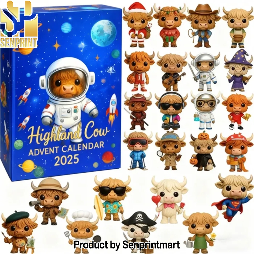 Highland Cow Space Holiday Countdown Box 2025 Highland Cow Space Holiday Countdown Box 2025