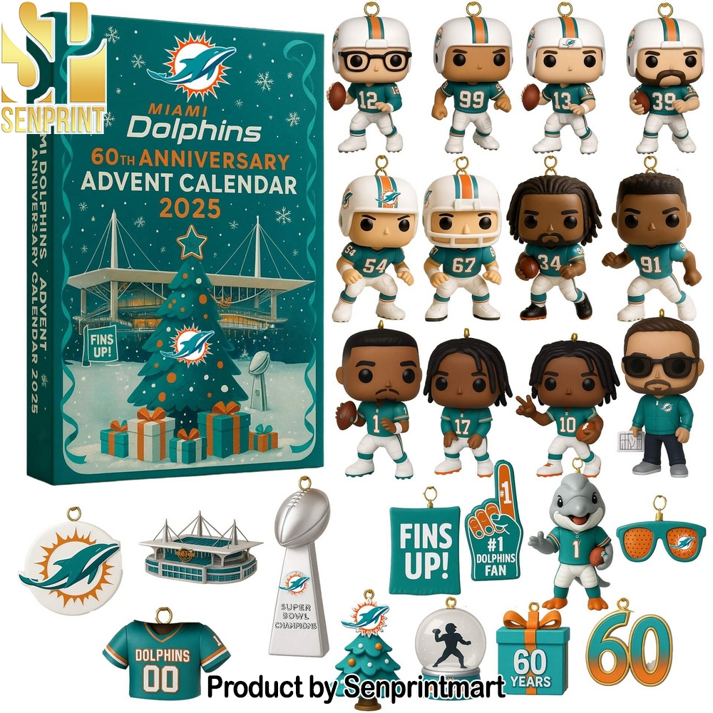 Miami Dolphins 60th Anniversary 2025 Advent Calendar Box 2025