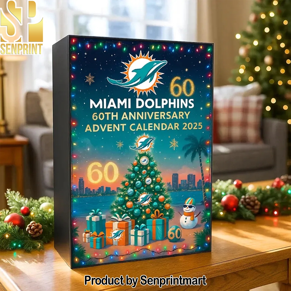Miami Dolphins 60Th Anniversary Countdown to Christmas Box 2025 Miami Dolphins 60Th Anniversary Countdown to Christmas Box 2025