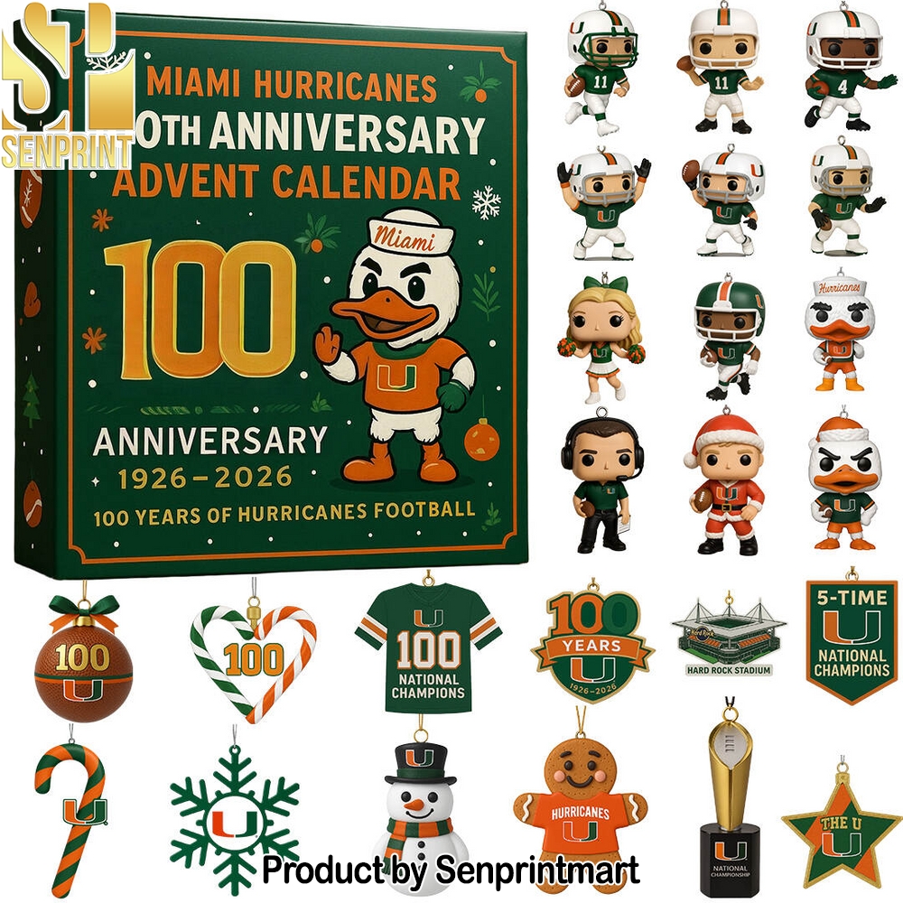 Miami Hurricanes 100th Anniversary 2025 Advent Calendar Box 2025