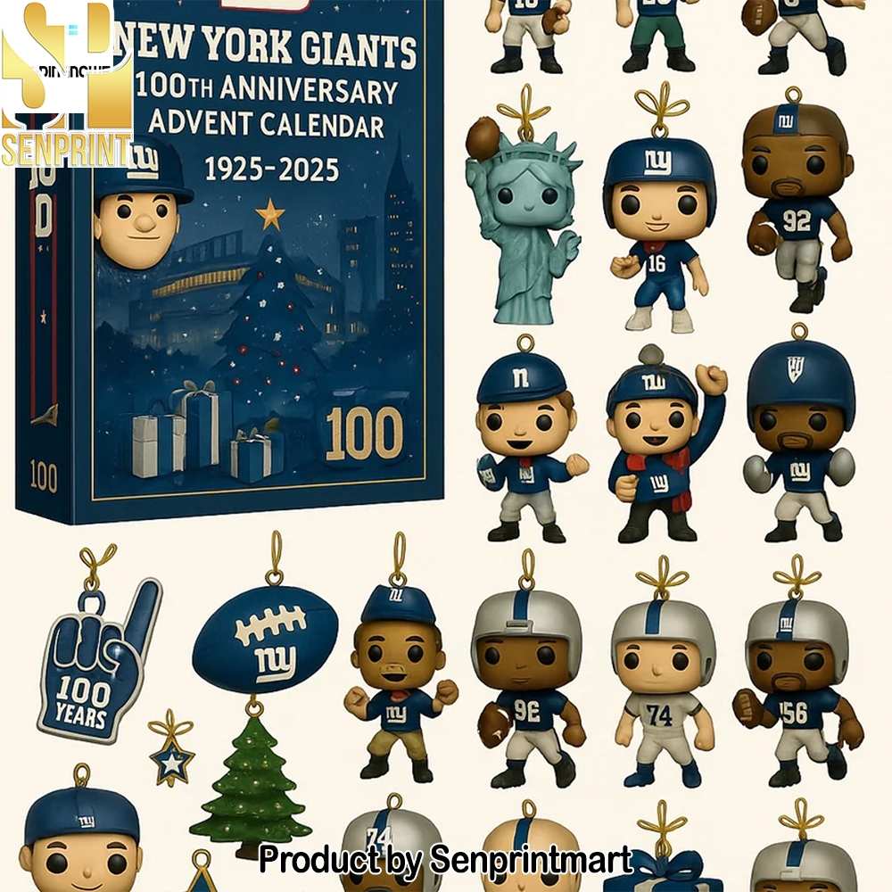 New York Giants 100Th Anniversary Nfl Christmas Collectible Figures Gift Set Christmas Treat Box 2025
