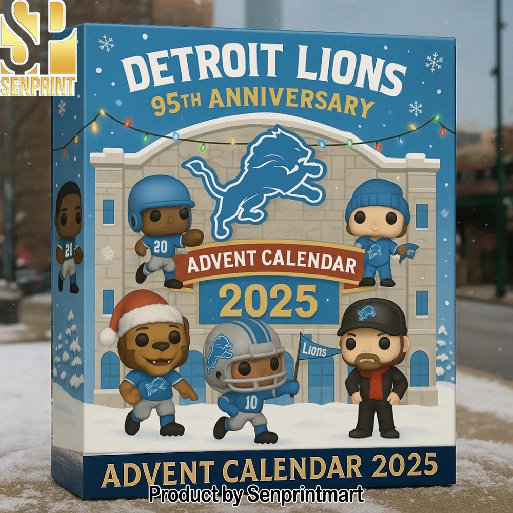 Nfl Detroit Lions 95Th Anniversary Xmas Countdown Box 2025