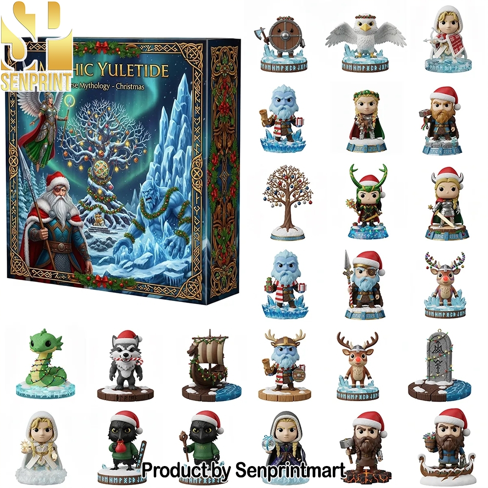 Norse Mythology 24 Viking Christmas Ornaments And Figures Holiday Gift Box 2025