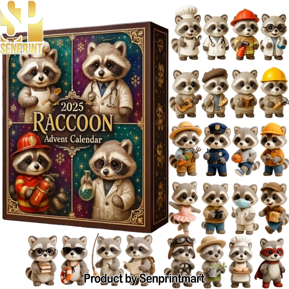 Raccoon Christmas Countdown Gift Holiday Countdown Box 2025