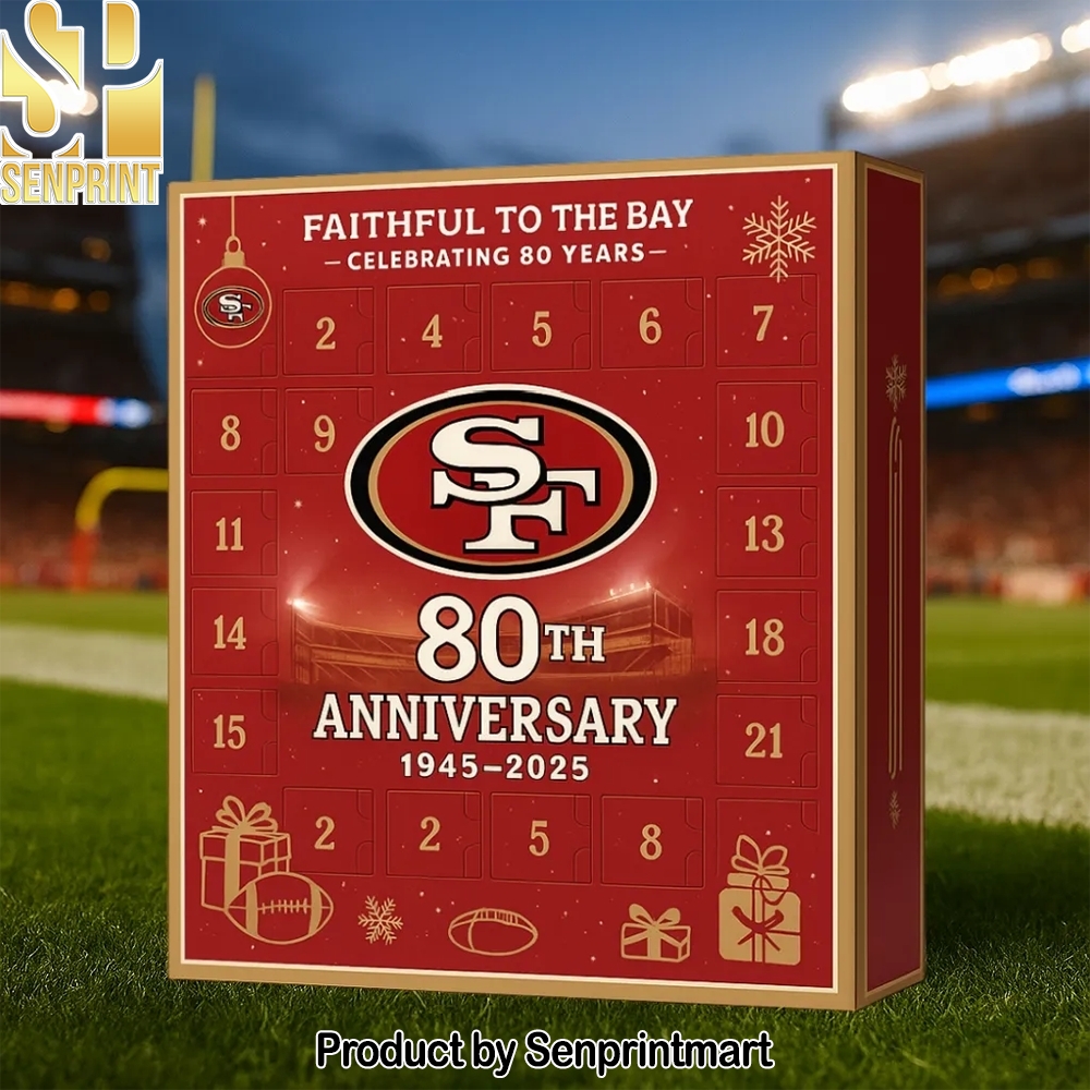 San Francisco 49Ers 80Th Anniversary Nfl Collectible Gift Christmas Daily Gift Box 2025