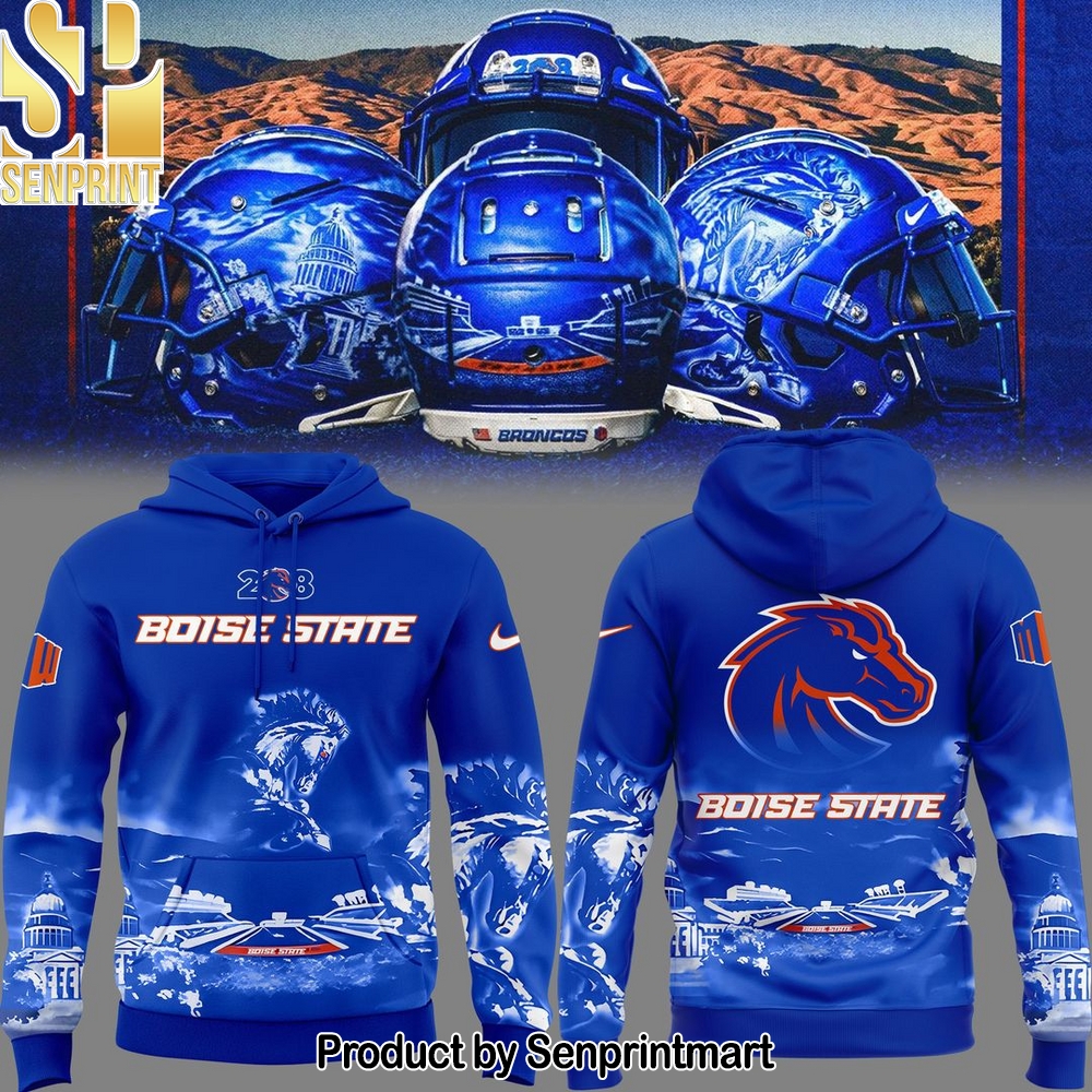 2025 Limited edition Boise State Broncos football hoodie in The Blue and Idaho state – Sports Fan Outfit 4089
