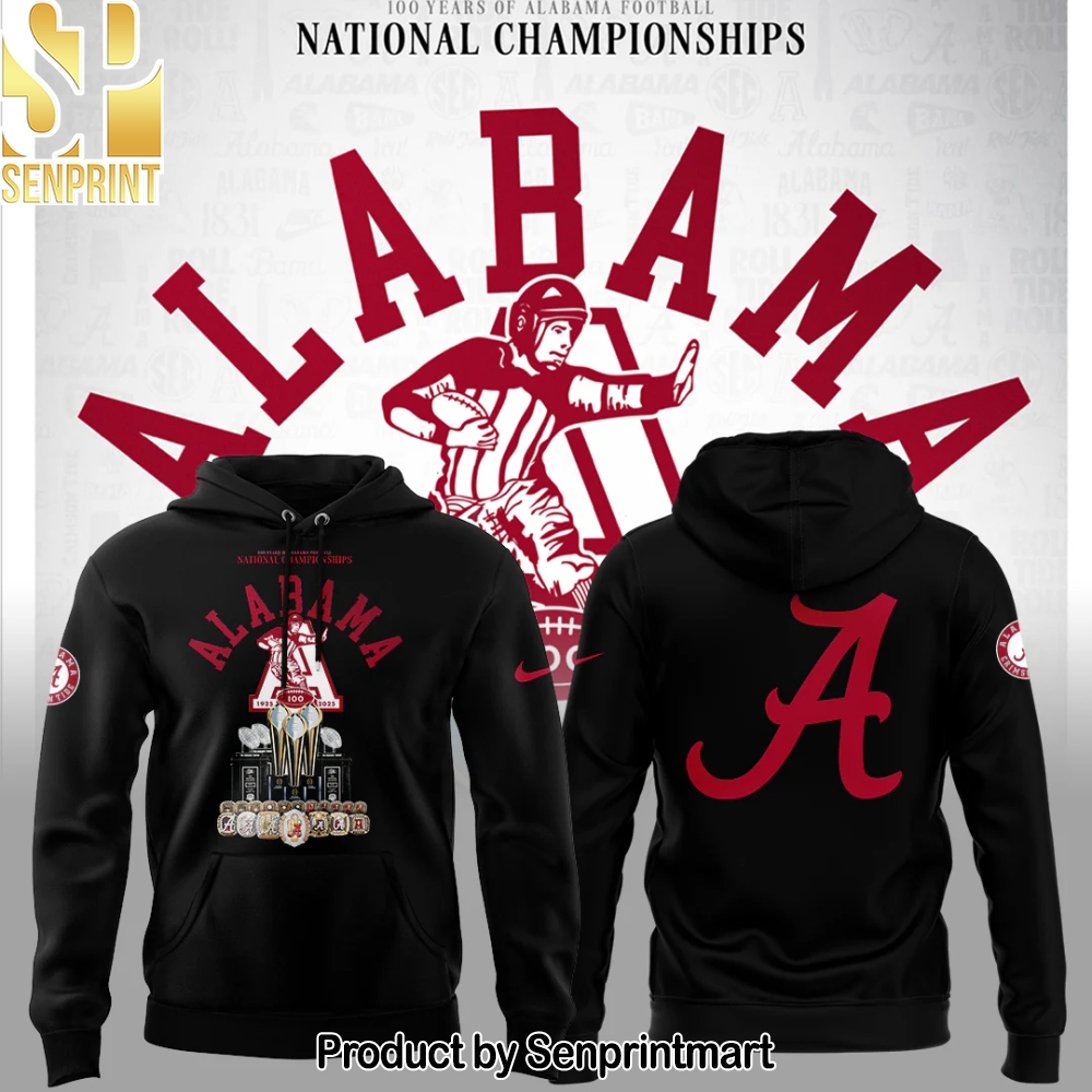 Alabama FB Celebrating 100 Years of National Championships Hoodie – Sports Fan Outfit 2996