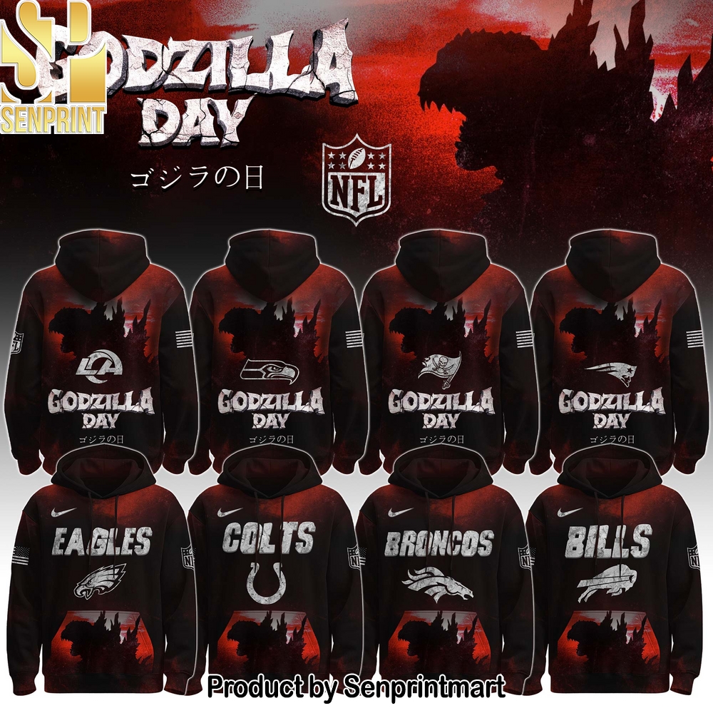 All Team NFL x Happy Godzilla Day Hoodie Limited Edition – Sports Fan Outfit 1298