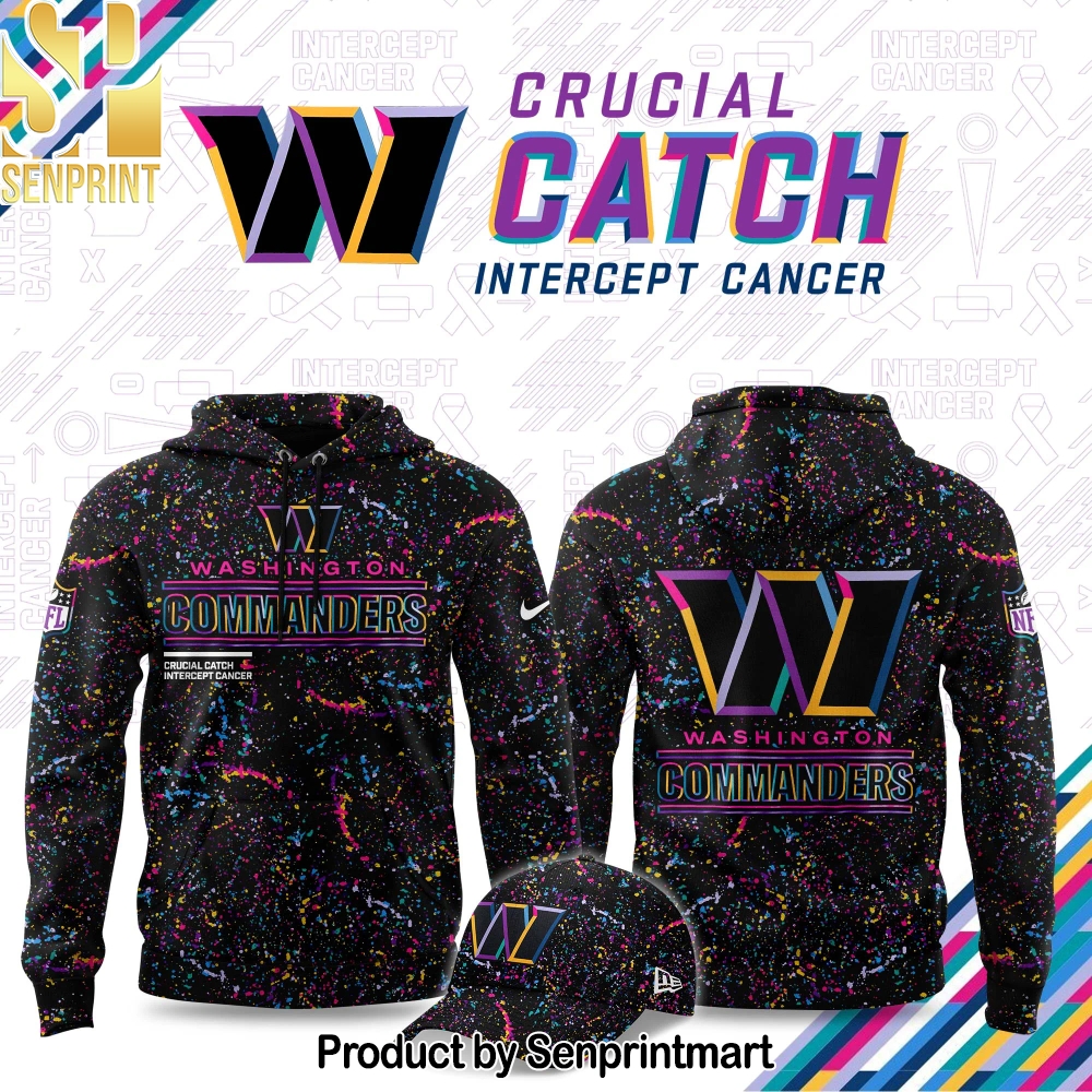 Black Washington Commanders 2025 NFL Crucial Catch Club Pullover Hoodie – Sports Fan Outfit 4111