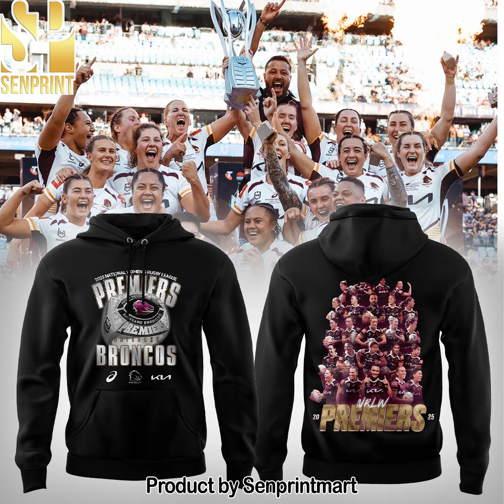 Brisbane Broncos 2025 Womens Premiers Combo Black Hoodie – Sports Fan Outfit 2424