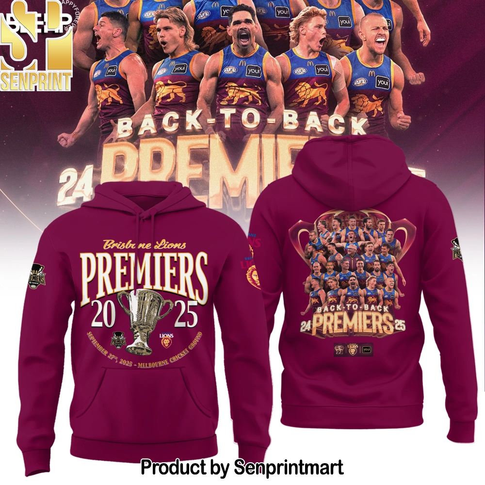 Brisbane Lions 2025 Premiers Hoodie – Sports Fan Outfit 2511