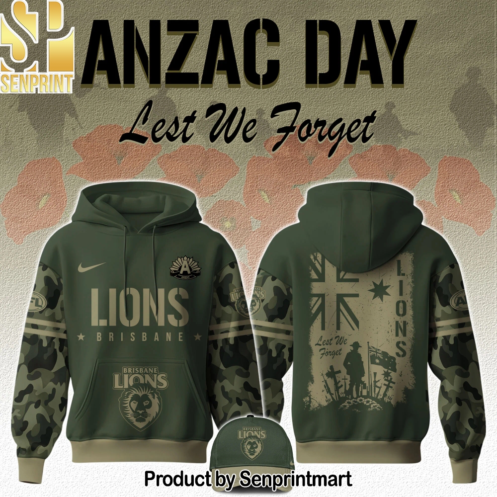 Brisbane Lions AFL x Anzac Day Hoodie – Sports Fan Outfit 3531