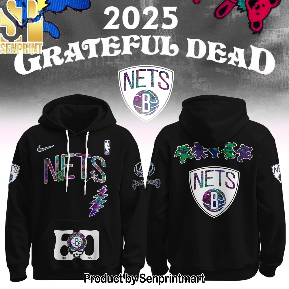 Brooklyn Nets x Grateful Dead 60th Hoodie Editions Limited 1965 2025 – Sports Fan Outfit 3246