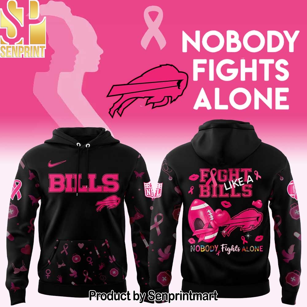 Buffalo Bills Nobody Fights Alone Breast Cancer Hoodie – Sports Fan Outfit 3021