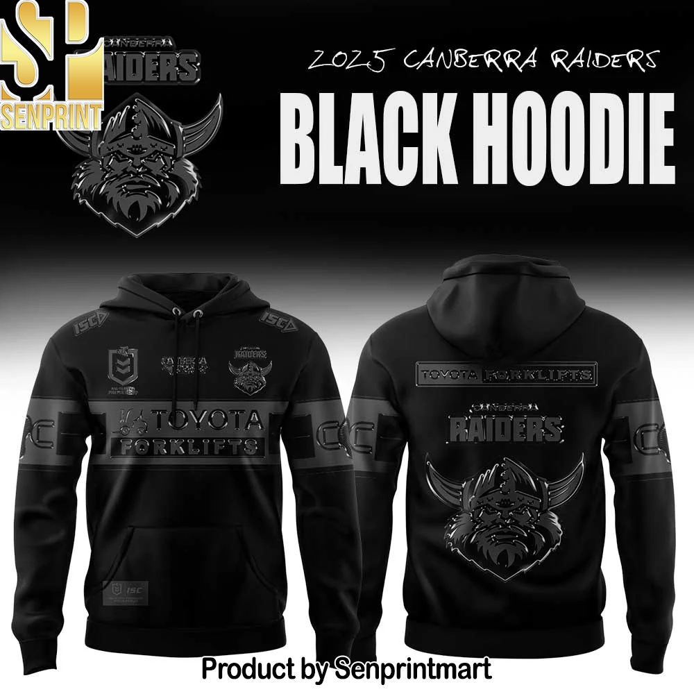 Canberra Raiders Back In Black Hoodie – Sports Fan Outfit 2246
