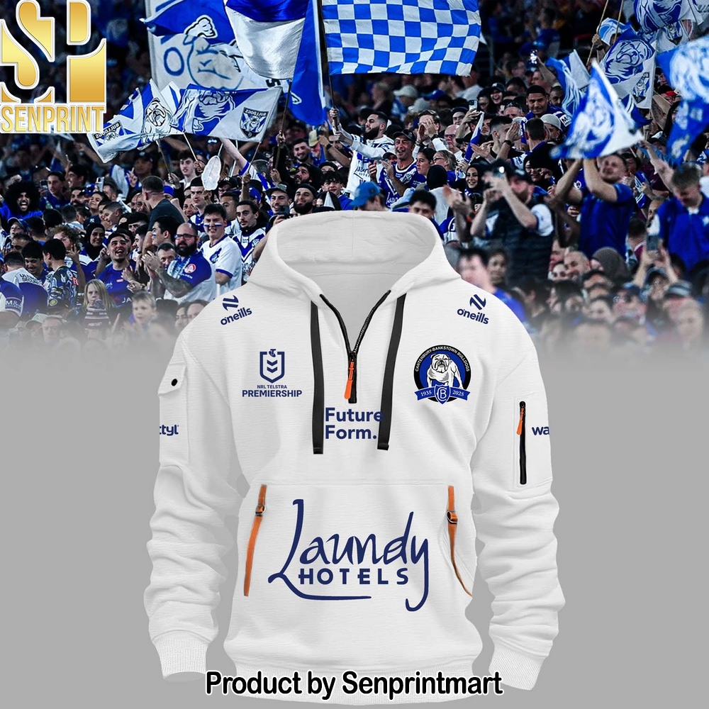 Canterbury Bankstown Bulldogs 90 Years Home White H115 Half 3D Unisex Shirt – Sports Fan Outfit 4175