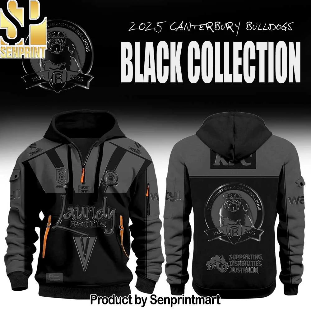 Canterbury Bulldogs Back In Black Half 3D Unisex Shirt – Sports Fan Outfit 3590