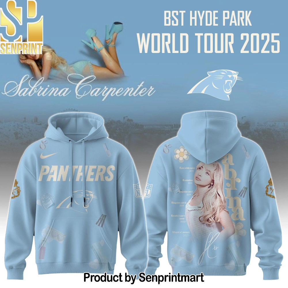Carolina Panthers x Sabrina Carpenter _Short n’ Sweet Tour_ Full Printing Shirt – Sports Fan Outfit 4187