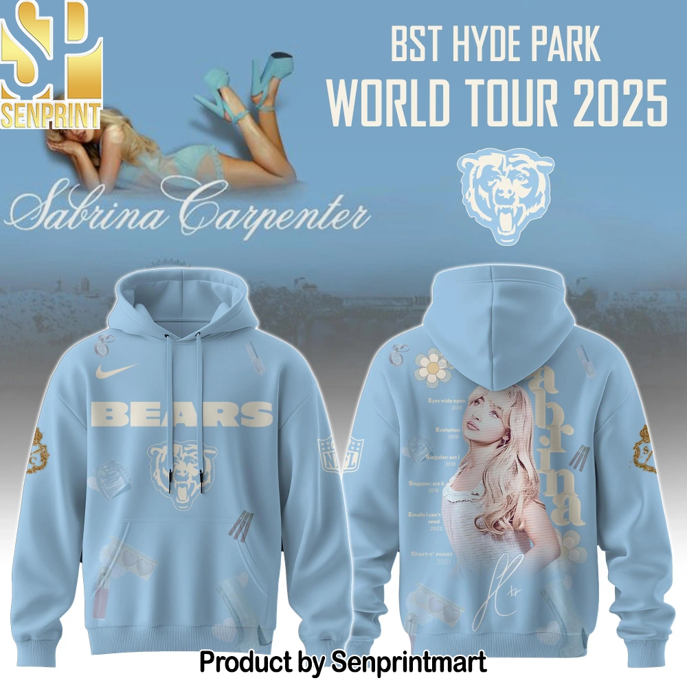 Chicago Bears x Sabrina Carpenter _Short n’ Sweet Tour_ Full Printing Shirt – Sports Fan Outfit 3908