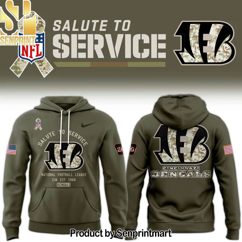 Cincinnati Bengals Salute to Service 2025 Special Hoodie – Sports Fan Outfit 2269
