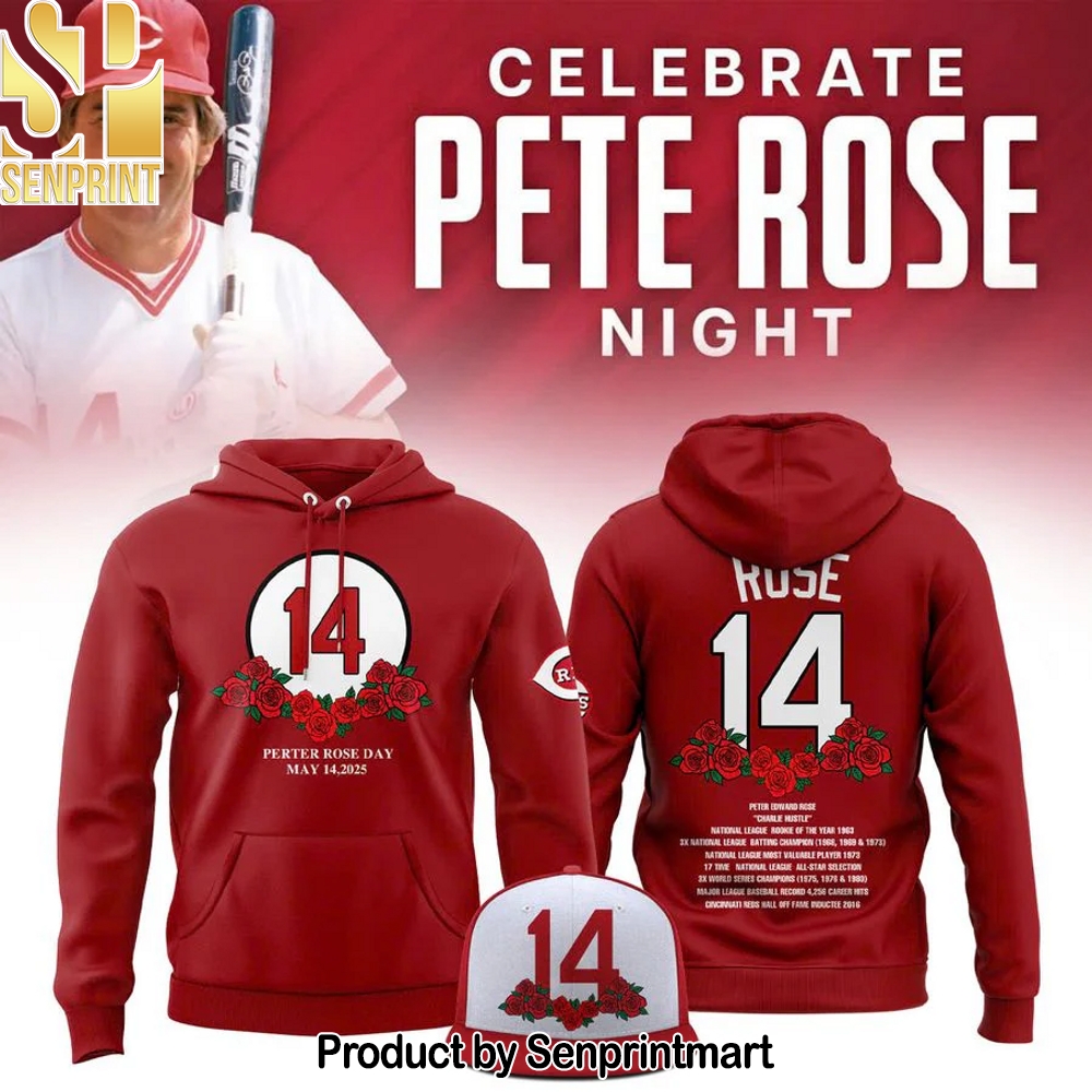 Cincinnati Reds 2025 Pete Rose Day Pullover Hoodie – Sports Fan Outfit 2344
