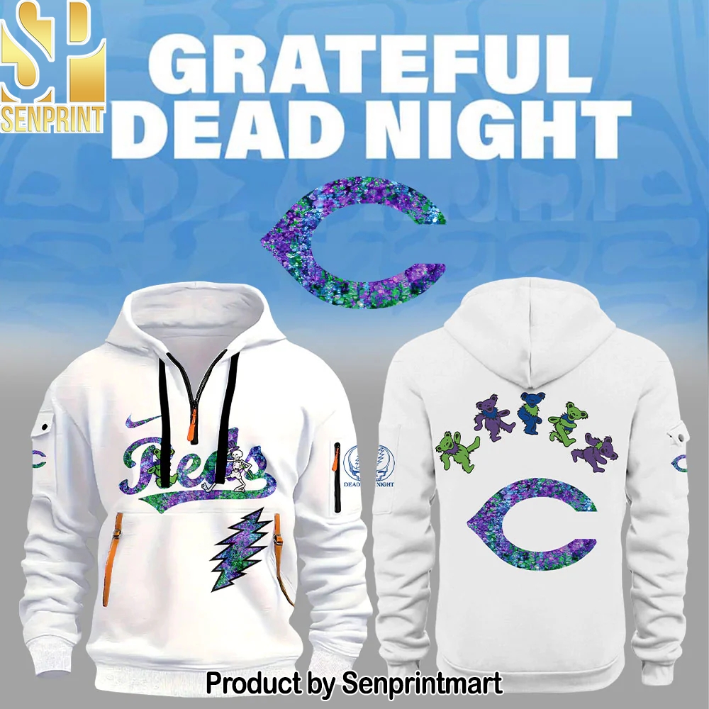 Cincinnati Reds Grateful Dead Night Zip Long Sleeve Hoodie – Sports Fan Outfit 2828