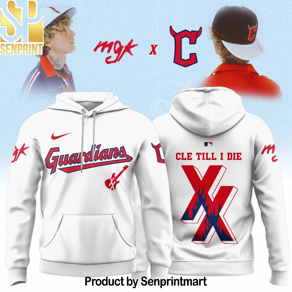 Cleveland Guardians x Mgk 2025 Limited Editions Hoodie White – Sports Fan Outfit 3382