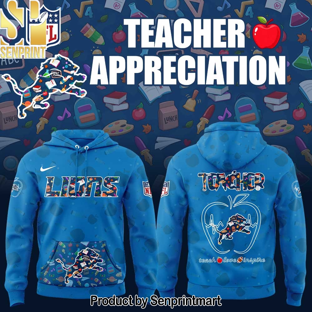 Detroit Lions TEACHER Appreciation New Hoodie – Sports Fan Outfit 1850