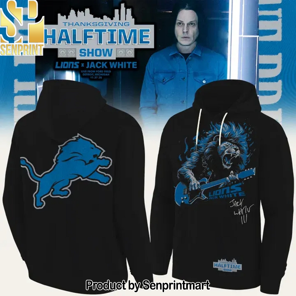 Detroit Lions x Jack White ‘ANOTHER ONE BITES THE DUST!’ Thanksgiving Halftime Show Hoodie – Sports Fan Outfit 3929