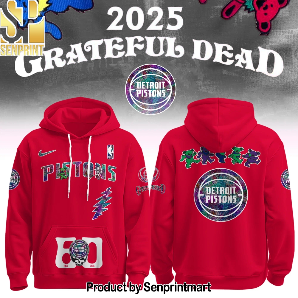Detroit Pistons x Grateful Dead 60th Hoodie Editions Limited 1965 2025 – Sports Fan Outfit 3996