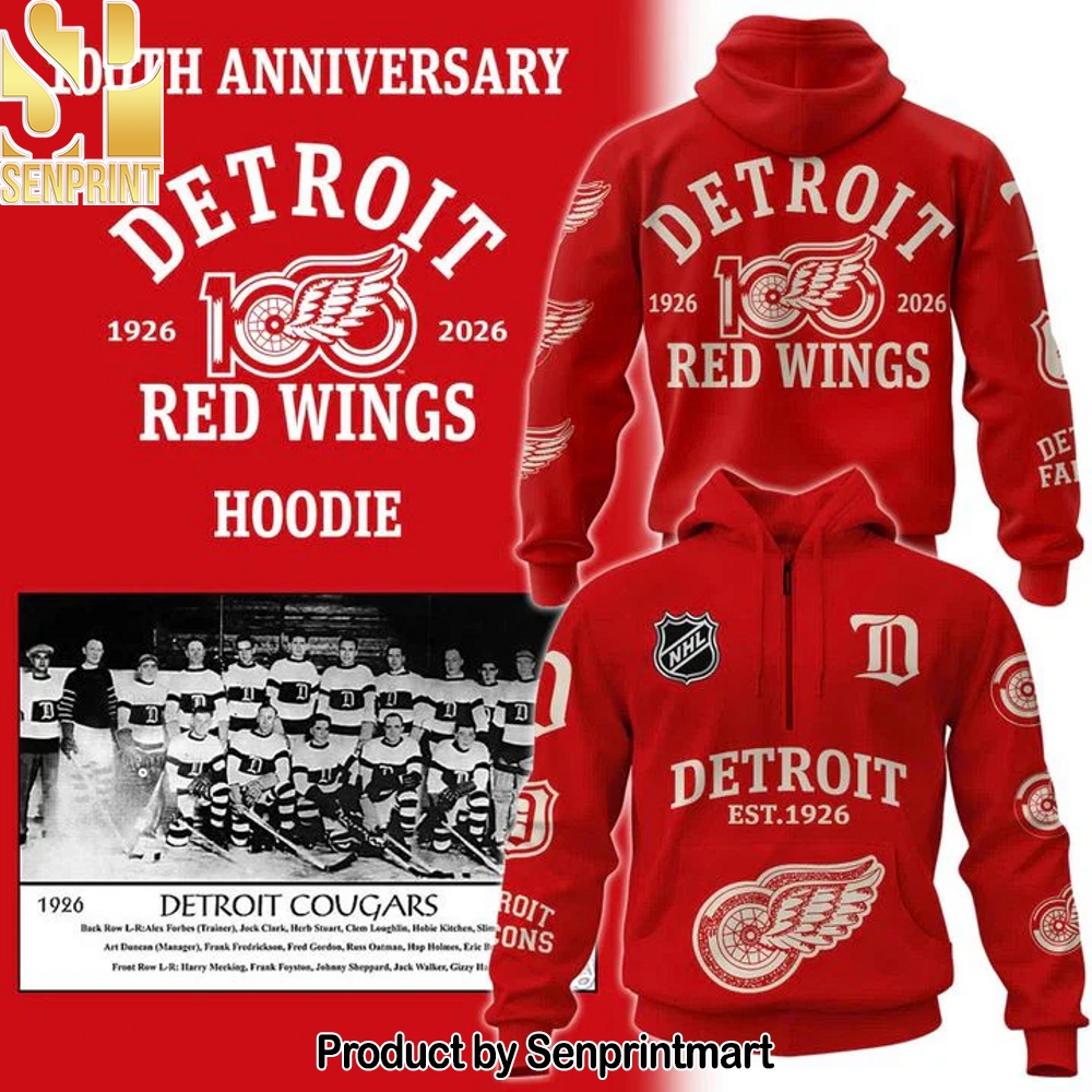 Detroit Red Wings 100th Anniversary Hoodie – Sports Fan Outfit 2644