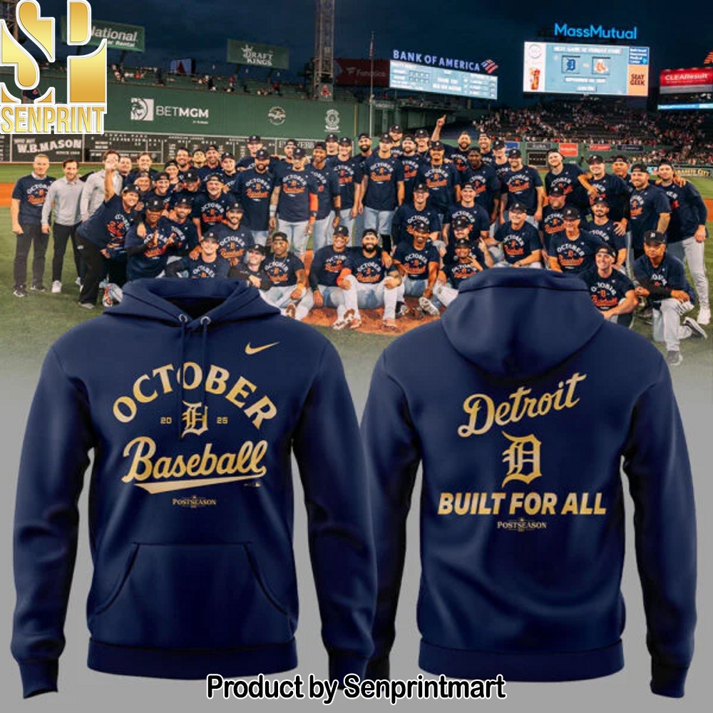 Detroit Tigers 2025 MLB Postseason Locker Room Combo Gold Hoodie – Sports Fan Outfit 3550