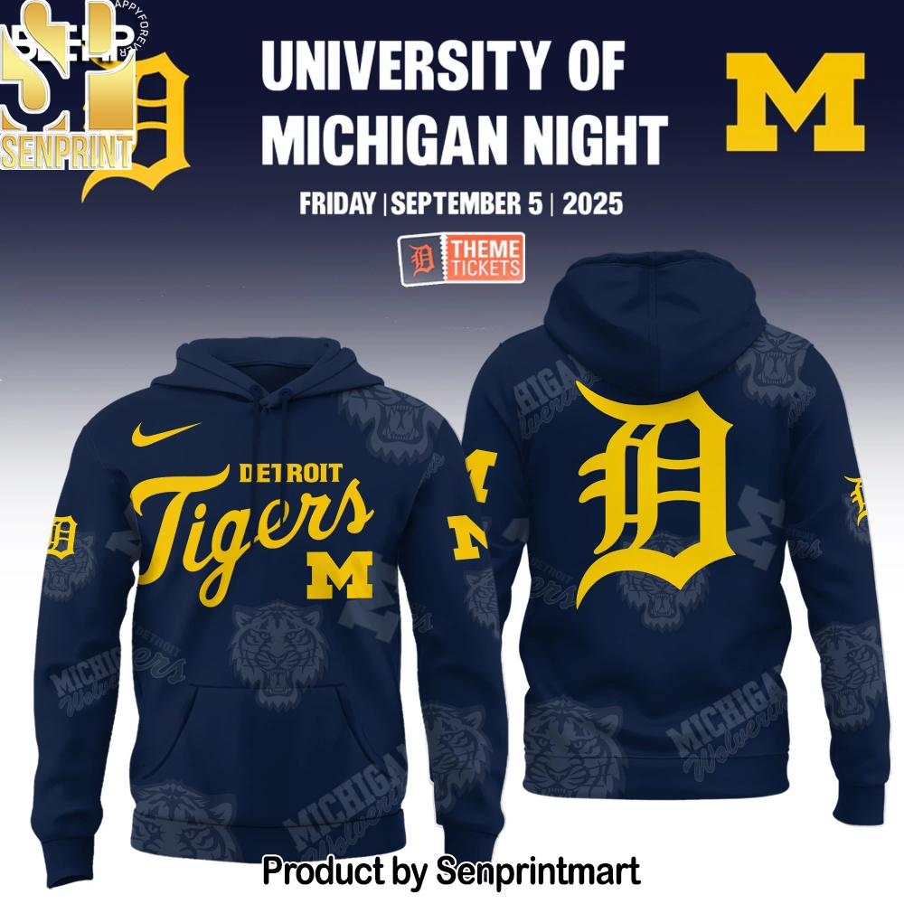 Detroit Tigers x Michigan Wolverines Night Game 2025 Hoodie – Sports Fan Outfit 3601
