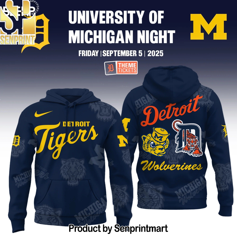 Detroit Tigers x Michigan Wolverines Night Game 2025 Hoodie – Sports Fan Outfit 3919