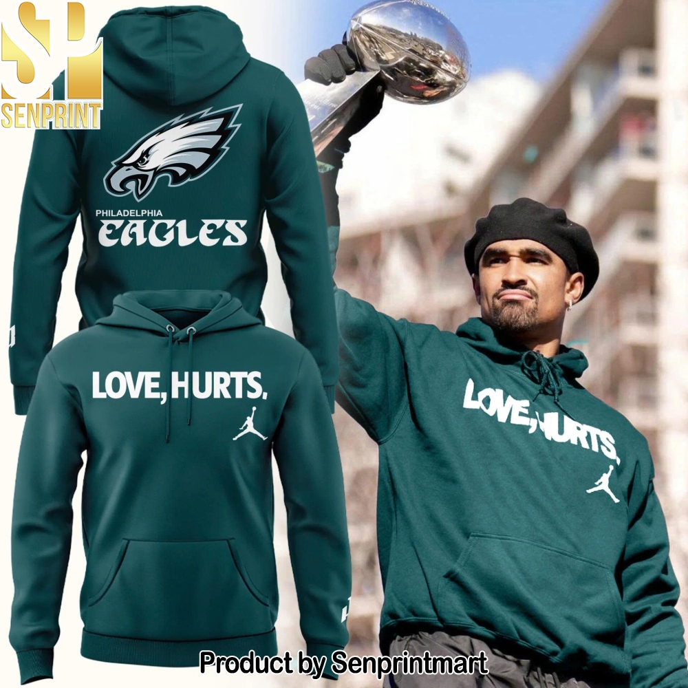 Eagles Football Love, Hurts Green Hoodie – Sports Fan Outfit 1540
