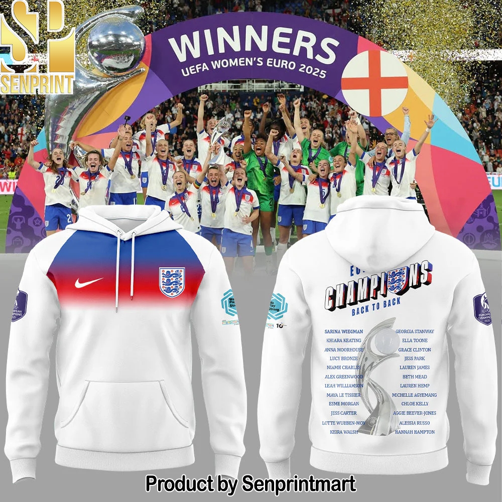 England Champions UEFA Women’s EURO 2025 Hoodie – Sports Fan Outfit 2764