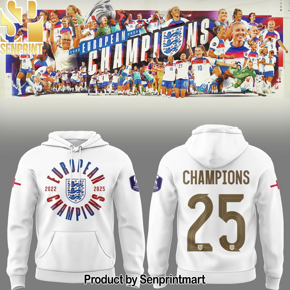England Champions UEFA Women’s EURO 2025 Hoodie – Sports Fan Outfit 2796