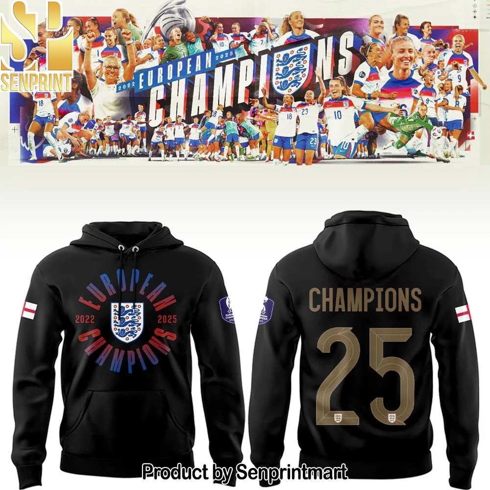 England Champions UEFA Women’s EURO 2025 Hoodie – Sports Fan Outfit 3559