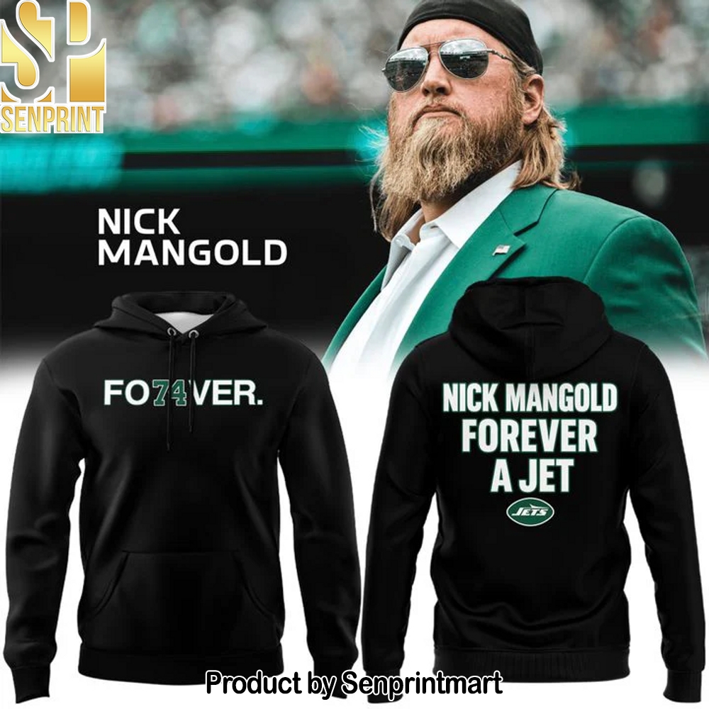 Forever 74 Nick Mangold Will Forever Be A Jet Black Hoodie – Sports Fan Outfit 3736