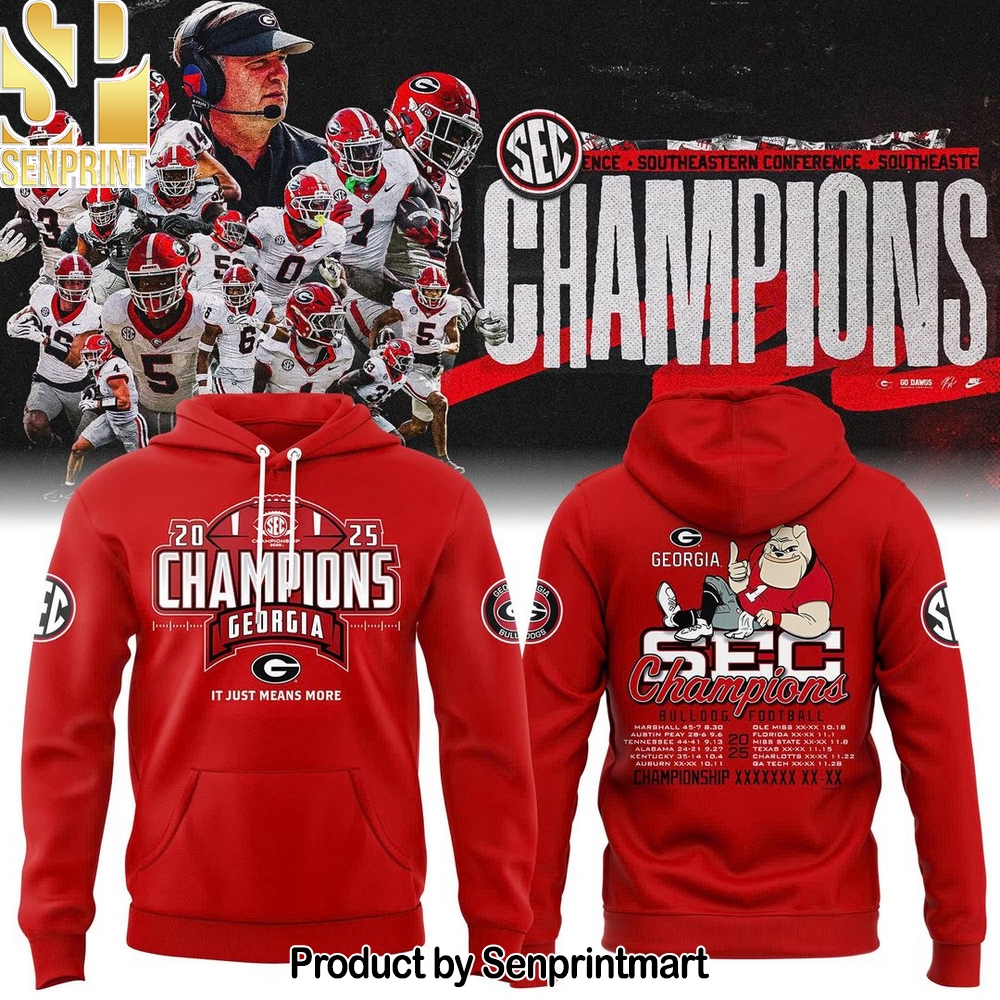 Georgia Bulldogs 2025 SEC Conference Champions Unisex Shirt – Sports Fan Outfit 1394