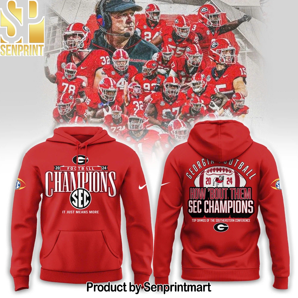 Georgia Bulldogs SEC Football Conference Champions Locker Room Hoodie – Sports Fan Outfit 2548