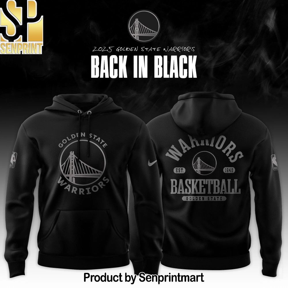 Golden State Warriors ‘Back in Black’ 2025 Special Edition Hoodie – Sports Fan Outfit 3638