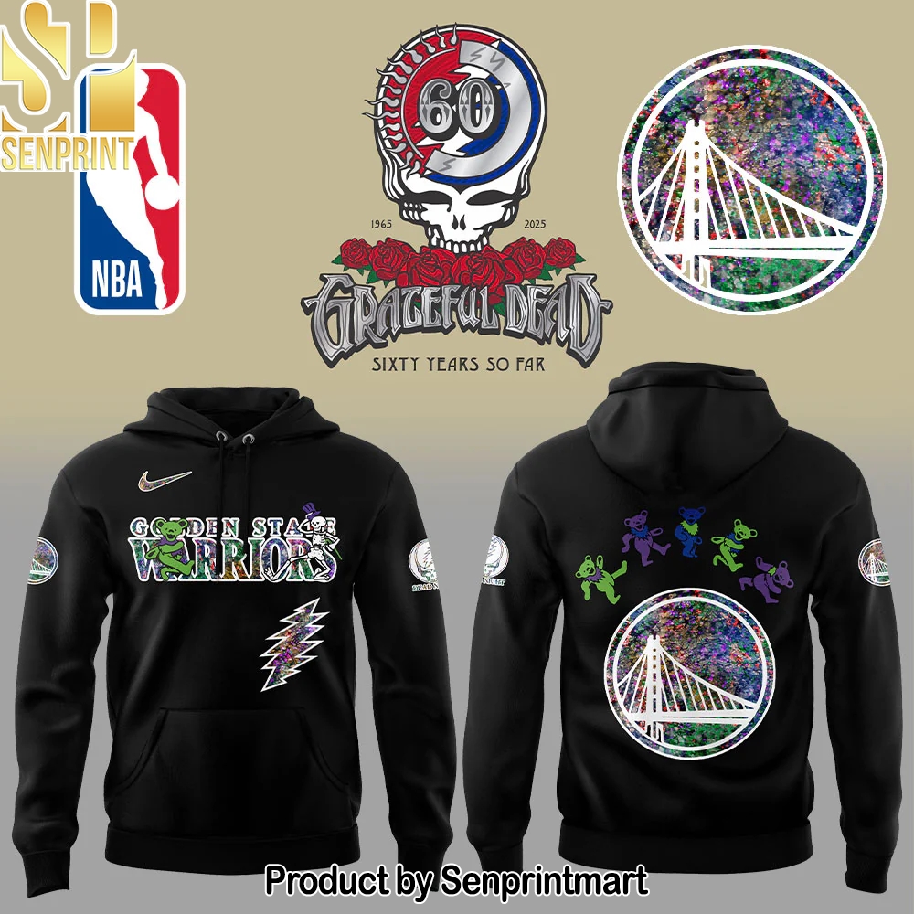 Golden State Warriors Grateful Dead 60th Anniversary Black Hoodie – Sports Fan Outfit 4113