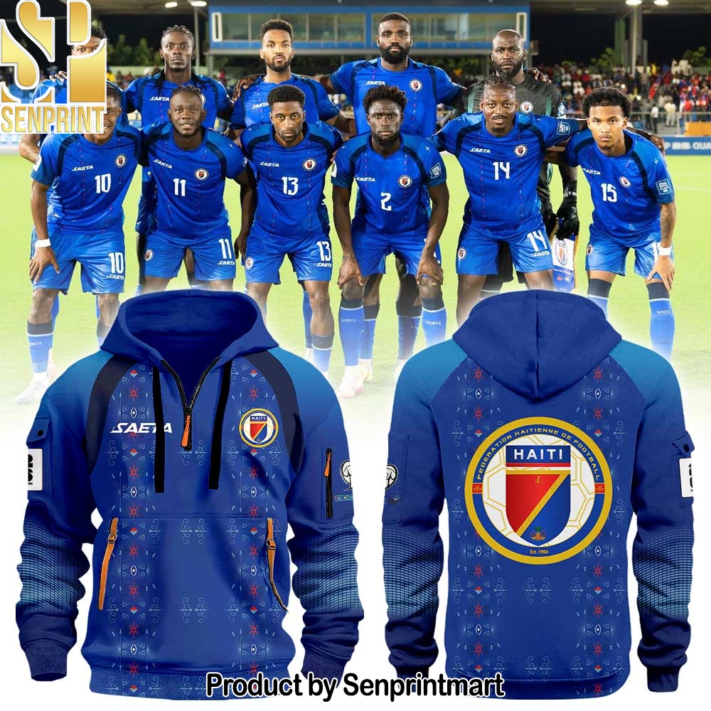 Haïtienne De Football 2026 World Cup Collection Combo Zip 1 4 Hoodie – Sports Fan Outfit 4013