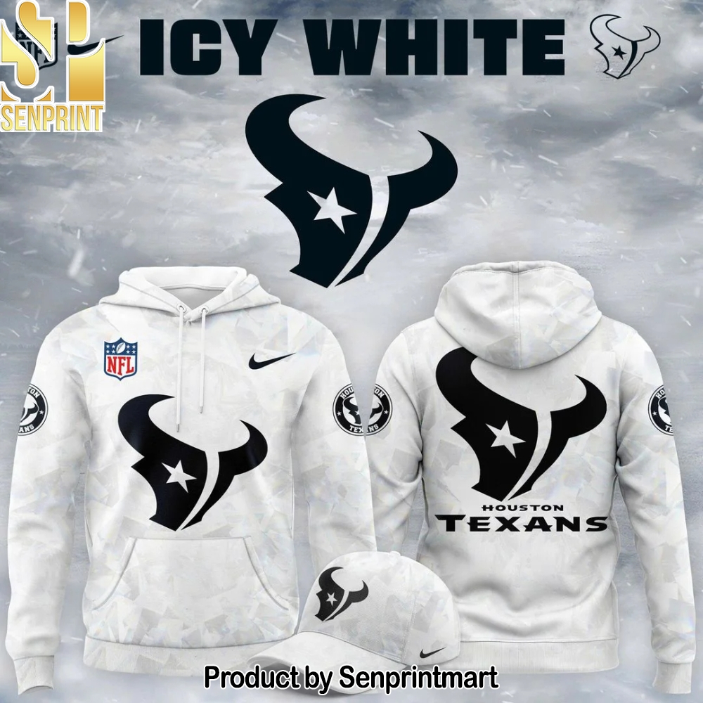 Houston Texans 2025-2026 Icy white Hoodie – Sports Fan Outfit 3196